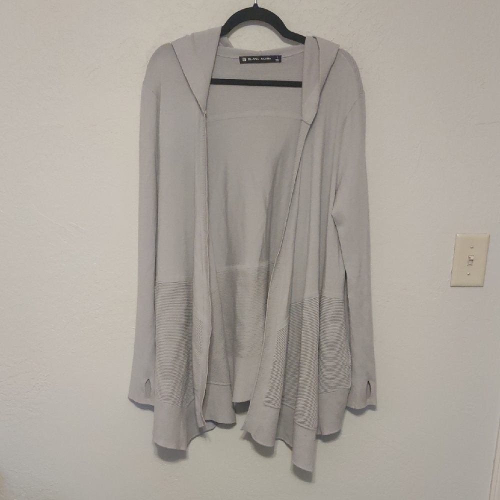 Blanc Noir Hooded Cardigan With Thumbholes